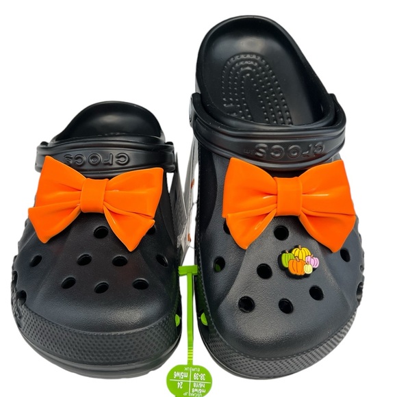Crocs - ‘Halloween Thanksgiving  Bows’ Baya Clogs. SZ: Woman Various. NWT - Picture 1 of 7